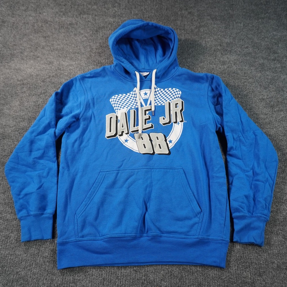 NASCAR Dale Earnhardt Jr Hoodie Mens Large Blue 88 Racing Graphic Pullover